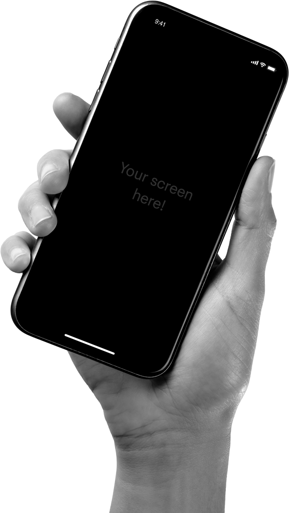 Hand holding Warmup Golf app